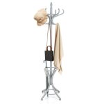 Porte manteau sur pied en bois massif costway - 12 crochets - pour manteaux chapeaux - rangement porte ...