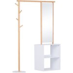 Homcom - portant - bois - 100x34x164cm - blanc