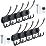 Porte manteau mural en acier inoxydable noir mat patères porte manteaux crochet mural (15 crochets 2 ... Porte manteau mural en acier inoxydable noir mat patères porte manteaux crochet mural (15 crochets 2 ...