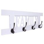 Porte - manteau mural patre en bois blanc 205x60x15 cm med04064