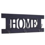Porte manteau mural patere en bois gris fonce vintage home avec 3 crochets 21 x 55 cm med04066