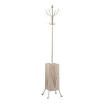 Porte - manteau porte - parapluie - crme - mtal - 34 x 188 x 34 cm - lgant - rangement intrieur