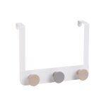 Porte - manteau pour portecrochet pat�re � suspendre avec 3 crochets en m�tal blanc - longueur 30 x profondeur ...