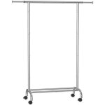Porte - manteau  roulettes extensible avec tagre de rangement surleve 40 x (83 - 120) x 156 cm argent ...