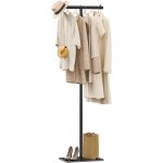 Porte - manteau sur pied - zgeer - 175 cm - noir - m�tal et base en pierre - design minimaliste - facile ...