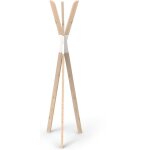 Porte manteau tipi - box and beyond - mtal et bois de pin - 3 ttes - 56x49x170 cm - blanc