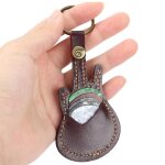 Porte - m�diator de guitare noir en cuir - garosa - accessoire pratique pour ranger les m�diators