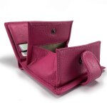 Porte monnaie carte et billet en cuir - s5917 / rose