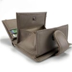 Porte monnaie carte et billet en cuir - s5917 / taupe