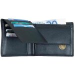 Porte - monnaie classique en cuir - alassio - noir 120 mm x 90 - 6 compartiments pour cartes de cr�dit ...