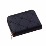 Porte - monnaie en cuir noir monocouche pour femme - funmoon
