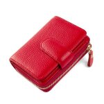 Porte - monnaie en cuir de vache rouge - funmoon