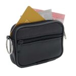 Porte monnaie - addicte store - cuir vritable - 2 fermetures - noir - mixte