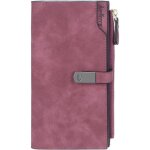 Porte monnaie femme en cuir pu xjydncg longue portefeuille femme porte feuille pour femme - violet