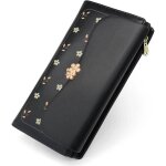 Porte monnaie femme en cuir pu xjydncg longue portefeuille femme grande capacit� - noir