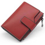 Porte monnaie femme en cuir pu xjydncg petit portefeuille femme porte feuille pour femme court - rouge ...