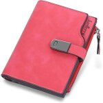 Porte monnaie femme en cuir pu xjydncg portefeuille femme porte feuille pour femme court - rouge
