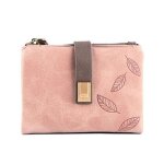 Porte - monnaie - funmoon - petit portefeuille  feuilles graves - cuir pu souple - femme
