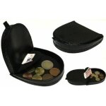 Porte - monnaie portefeulle croute cuir veritable noir demi lune cuvette billet fr