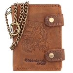 Porte - monnaie rfid en cuir pour homme - greenland nature - montenegro - marron - cha�ne de ceinture ...