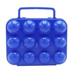 Porte - oeufs pliable plastique 12 compartiments bleu bo�te rangement portable camping / pique - nique ...