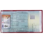 Porte papier voiture - fabrication fran�aise - rouge - simili cuir - �tui cristal - renfort m�tal