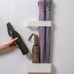 Porte - parapluie - support mural - plastique abs - design contemporain - couleur blanche