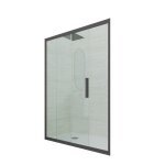 Porte parois de douche coulissante 120 cm h 200 en pvc anthracite verre transparent mod. deco
