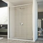 Porte paroi douche - young - 150 cm - verre transparent - coulissante