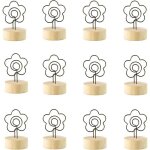 Porte photo - non spécifié - base en bois - 12pcs - design en fleur - stable et portable Porte photo - non spécifié - base en bois - 12pcs - design en fleur - stable et portable