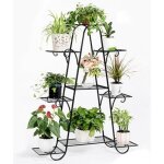 Porte plante tagre plantes intrieur extrieur en mtal 89. 5x24x130cm pour balcon sallon jardin terrasse ...