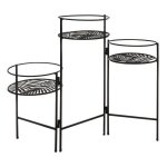 Lot de 3 portes plante en m�tal leaf noir