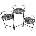 Porte - plantes - home deco factory - 3 plateaux ajour�s - noir