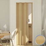 Porte pliante reductible accordèon hêtre bois en pvc coulissante 83x214 mod maya Porte pliante reductible accordèon hêtre bois en pvc coulissante 83x214 mod maya