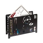 Porte - revues design 37x12x26 cm en m�tal laqu� noir