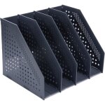 Porte - revues - pliable - 4 compartiments - grande capacit� - rangement vertical gris fonc�