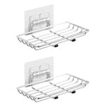 Porte - savon - inox - lot de 2 - auto - adhsif - mural - rsistant  la rouille