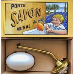 Porte - savon rotatif mural avec savon vgtal fleur de coton. made in france.