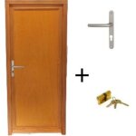 Porte de service bois pleine armagos h200xl90 p droit + poignee et barillet (ref 01245f924) cotes tableau ...