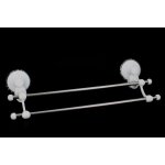 Porte serviette 2 barres - ventouses blanc