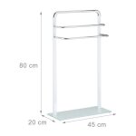 Porte - serviettes 3 barres sur pieds 80 cm m�tal et verre 13 0002240