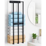 Porte serviette mural support de serviette  3 barres 71x20x15cm range serviette pour salle de bain salon ...