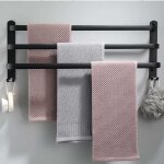 Porte serviette murale salle de bain porte serviette sur pied accessoire sans percages noir