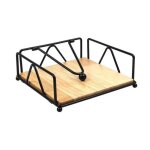 Porte - serviette en papier - marque - mod�le - bois et fer - design moderne - dimensions 17. 6x17. 6x7cm ...