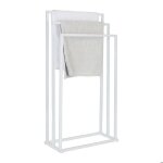 Porte - serviettes sur pied relaxdays h x l x p : 84 x 44 x 215 cm m�tal 3 barres salle de bains blanc ...