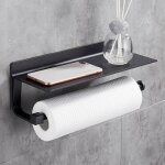 Porte sopalin mural - aluminium - 33cm - noir - auto - adhésif - résistant jusquà 10kg Porte sopalin mural - aluminium - 33cm - noir - auto - adhésif - résistant jusquà 10kg