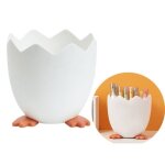 Porte - stylo - cr�atif - coquille d?uf - multifonctionnel - rangement maquillage - blanc