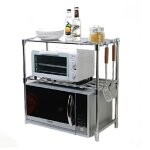 Porte support titulaire de four à micro - ondes étagère inox réglable Porte support titulaire de four à micro - ondes étagère inox réglable