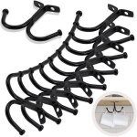 Porte tasse suspendu - 10 pcs - mtal noir - rack de rangement - pour cuisine et placard