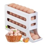 Porte ?ufs - blanc - 4 niveaux - distributeur automatique - rangement pratique - Économiseur despace Porte ?ufs - blanc - 4 niveaux - distributeur automatique - rangement pratique - Économiseur despace